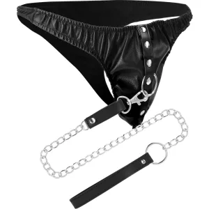 Submission-Tanga mit Metallkette von Darkness Bondage