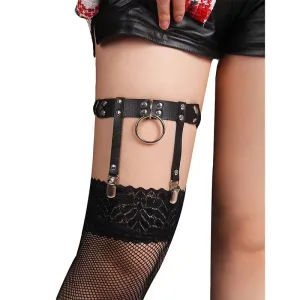 953744 Verstellbares Punk-Strumpfhose aus Leder Schwarz eine Grösse von Subblime Fetish
