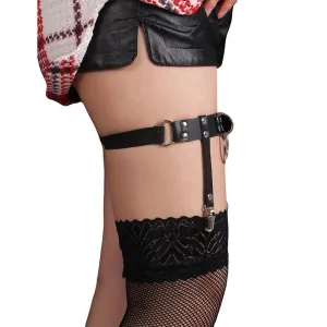 953744 Verstellbares Punk-Strumpfhose aus Leder Schwarz eine Grösse von Subblime Fetish