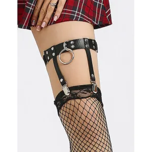 953744 Verstellbares Punk-Strumpfhose aus Leder Schwarz eine Grösse von Subblime Fetish