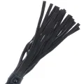 Schwarze Bondage-Peiste mit Ledergriff von Darkness Sensations