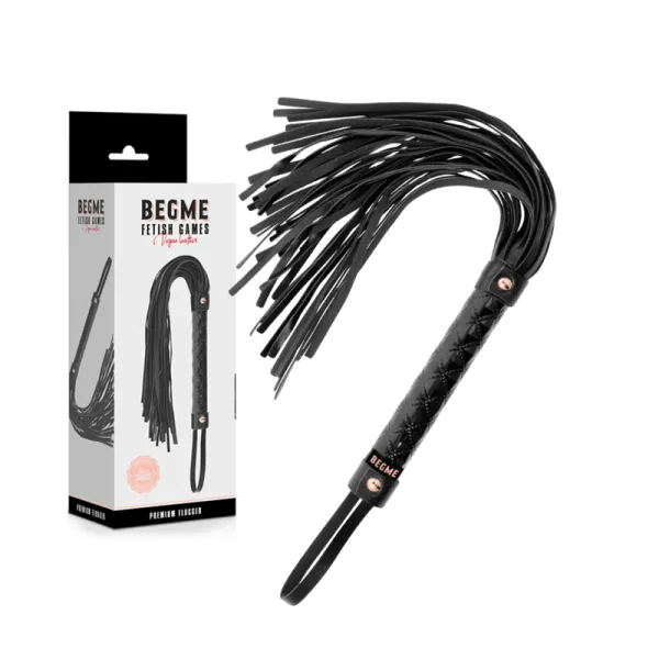 Veganer Leder Flogger von Begme Black Edition | Fesselliebe.de