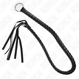 Schlangenpeitsche mit Schwarzem Handring 65 cm von Kink Impact & Touch | Fesselliebe.de