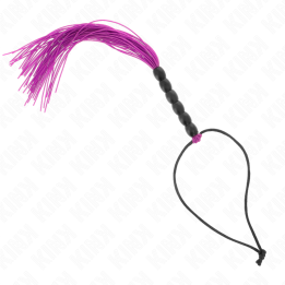 Mini Silikonpeitsche mit 6 Lila Perlen 26 cm von Kink Impact & Touch | Fesselliebe.de