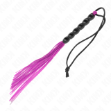 Mini Silikonpeitsche mit 6 Lila Perlen 26 cm von Kink Impact & Touch | Fesselliebe.de