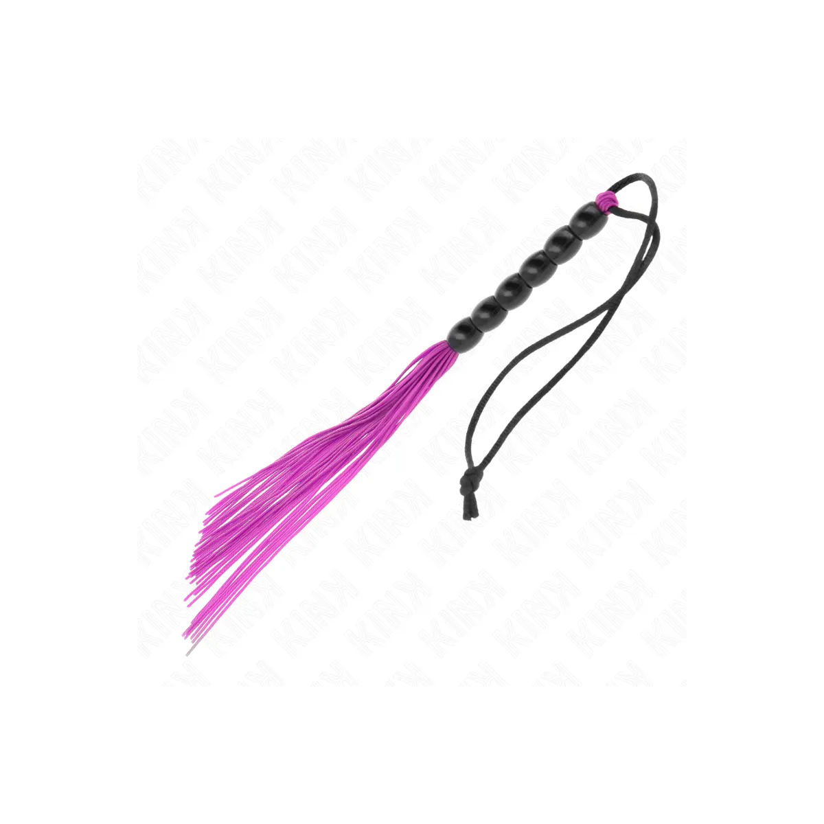 Mini Silikonpeitsche mit 6 Lila Perlen 26 cm von Kink Impact & Touch | Fesselliebe.de