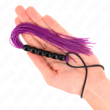 Mini Silikonpeitsche mit 6 Lila Perlen 26 cm von Kink Impact & Touch | Fesselliebe.de