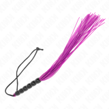 Mini Silikonpeitsche mit 6 Lila Perlen 26 cm von Kink Impact & Touch | Fesselliebe.de
