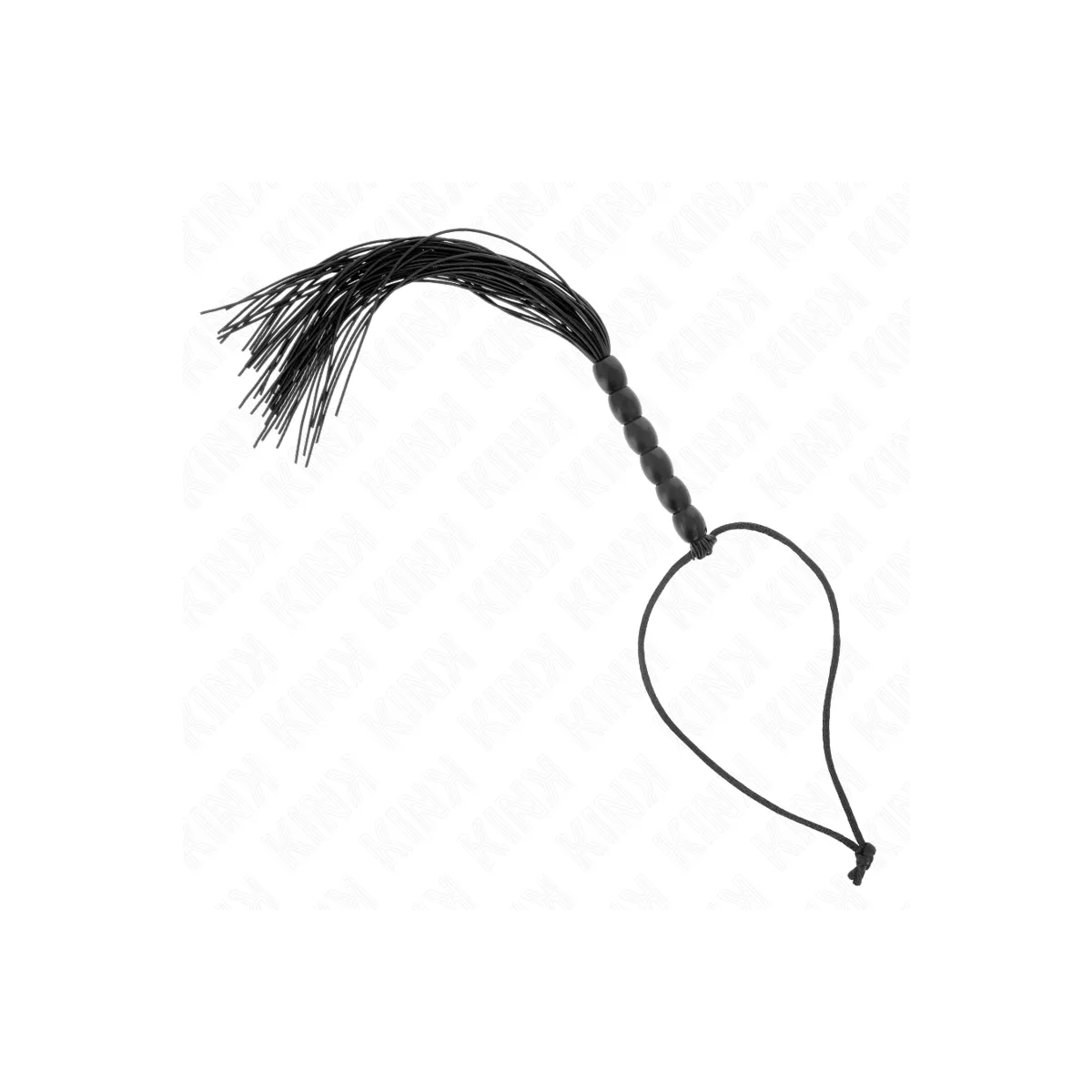 Mini Silikonpeitsche mit 6 Schwarzen Perlen 26 cm von Kink Impact & Touch | Fesselliebe.de