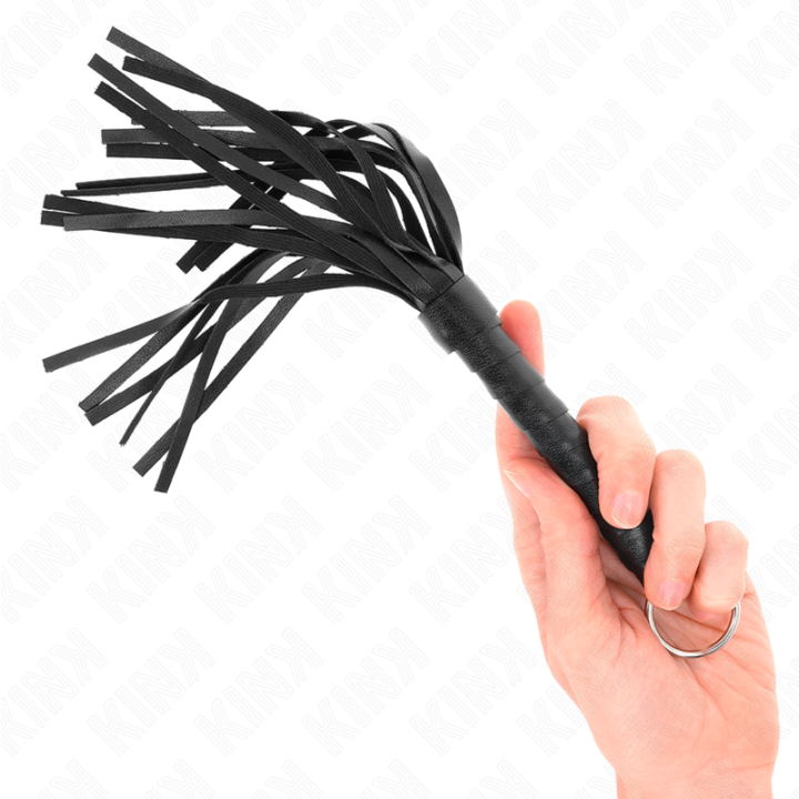 Einfache Mini-Peitsche Schwarz 28 cm von Kink Impact & Touch | Fesselliebe.de