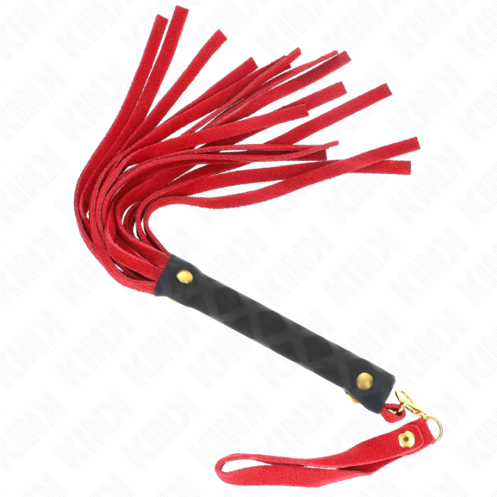 Rote Wildleder Mini-Peitsche 30 cm von Kink Impact & Touch | Fesselliebe.de