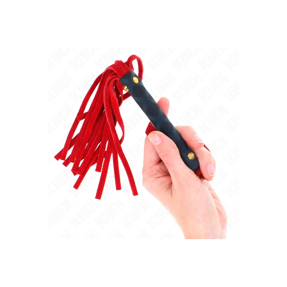 Rote Wildleder Mini-Peitsche 30 cm von Kink Impact & Touch | Fesselliebe.de