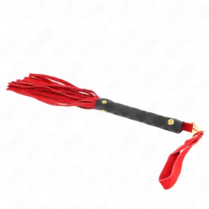 Rote Wildleder Mini-Peitsche 30 cm von Kink Impact & Touch