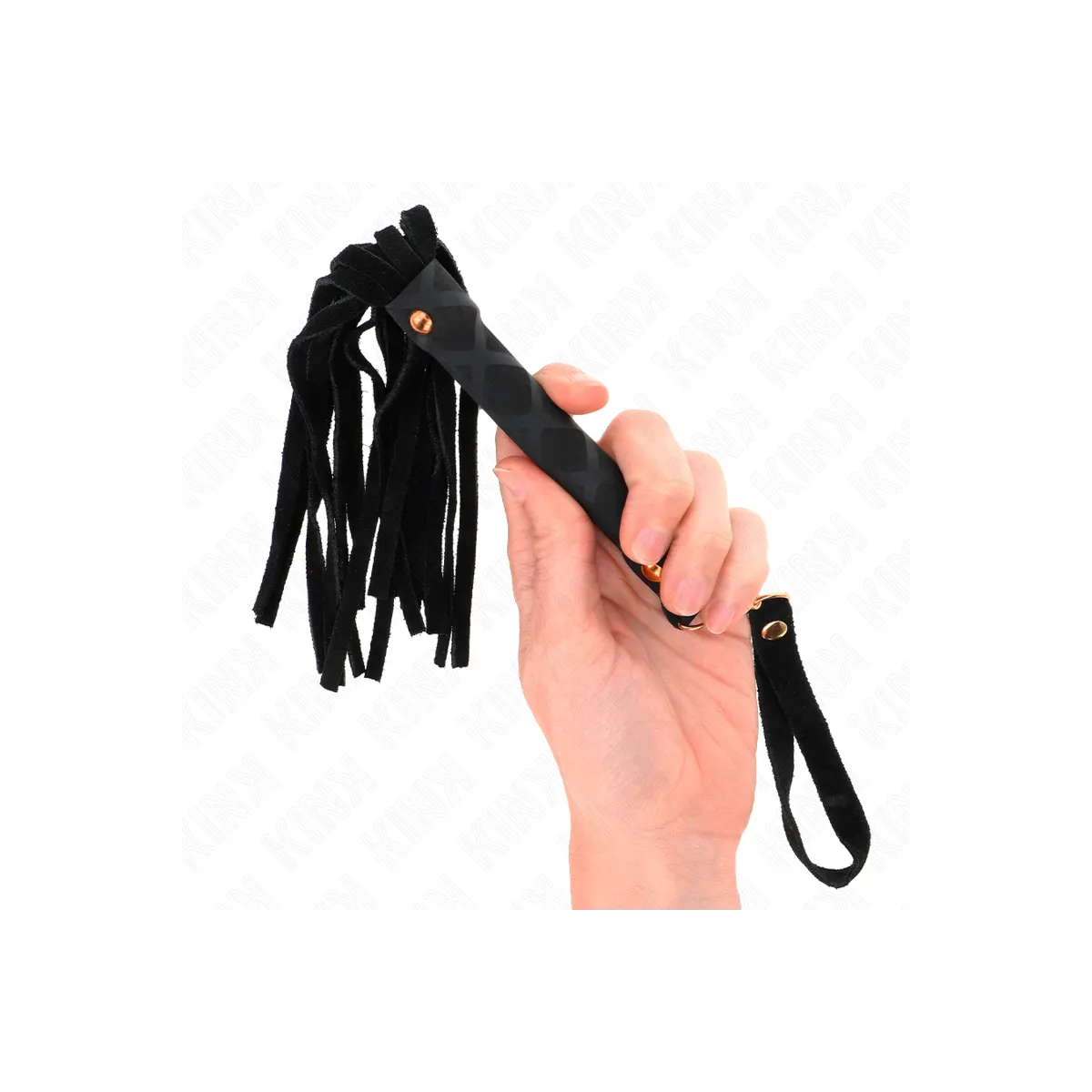 Schwarze Wildleder Mini-Peitsche 30 cm von Kink Impact & Touch | Fesselliebe.de