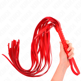 Rote Peitsche mit Kurzem Griff und Langem Schwanz 70 cm von Kink Impact & Touch | Fesselliebe.de
