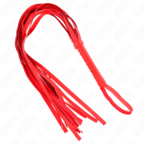 Rote Peitsche mit Kurzem Griff und Langem Schwanz 70 cm von Kink Impact & Touch | Fesselliebe.de