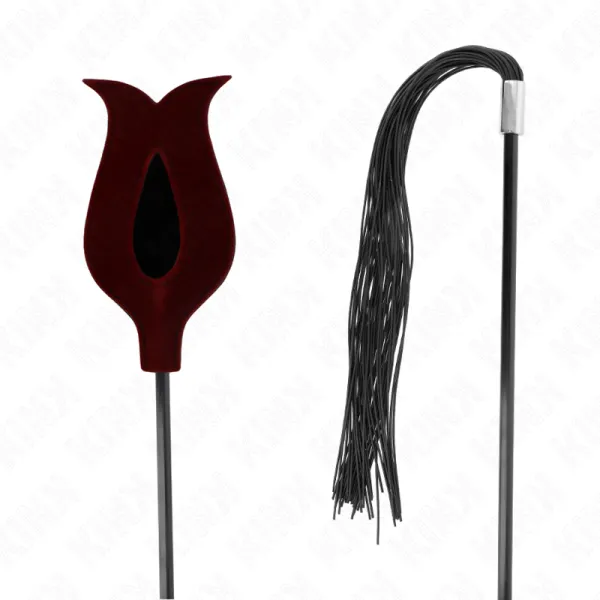 Rosenform Quastenpeitsche aus Silikon 45 cm von Kink Impact & Touch | Fesselliebe.de