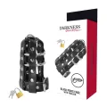 Keuschheitskfig aus Leder mit Schloss von Darkness Bondage