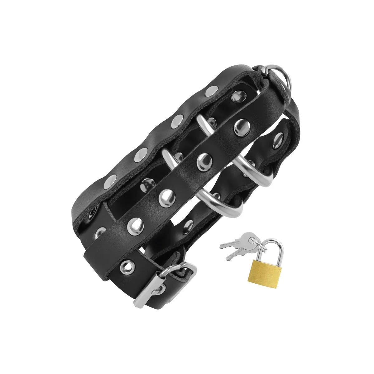 Keuschheitskfig aus Leder mit Schloss von Darkness Bondage | Fesselliebe.de