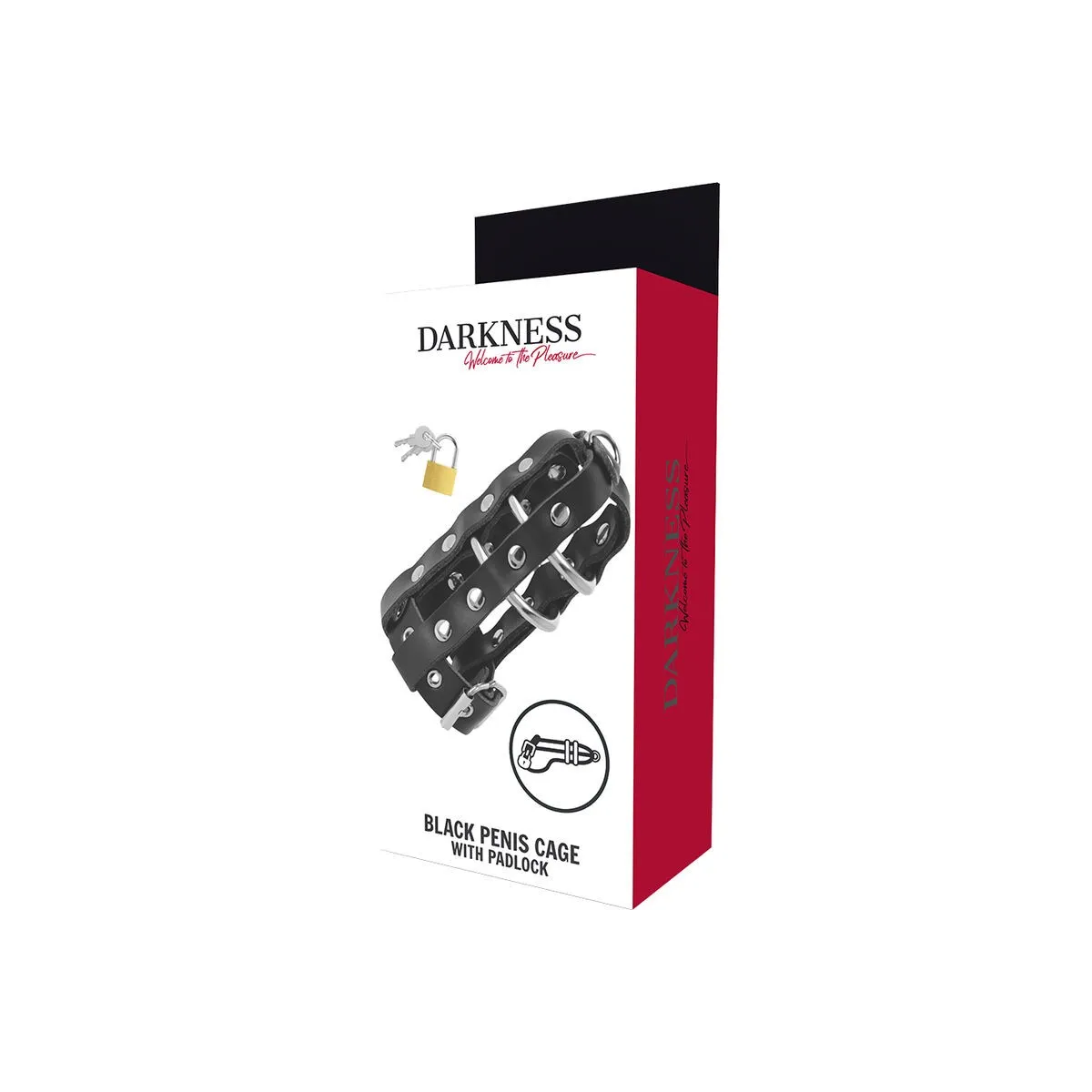 Keuschheitskfig aus Leder mit Schloss von Darkness Bondage | Fesselliebe.de