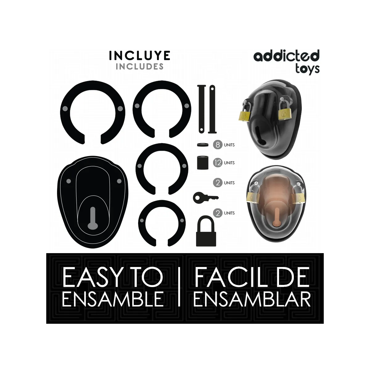 Schlüsselloser Peniskäfig 11,5 cm von Addicted Toys Locked | Fesselliebe.de