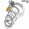 Silbernes Schloss Peniskäfig Metall Grösse M von Addicted Toys Locked