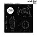 Silbernes Schloss Peniskäfig Metall Grösse M von Addicted Toys Locked