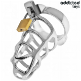 Silberner Peniskäfig aus Metall, Grösse S von Addicted Toys Locked | Fesselliebe.de