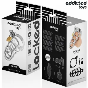 Silberner Peniskäfig aus Metall, Grösse S von Addicted Toys Locked
