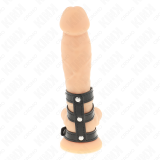 Dreifach Leder Penisring mit Druckverschluss von Kink Ring Power | Fesselliebe.de