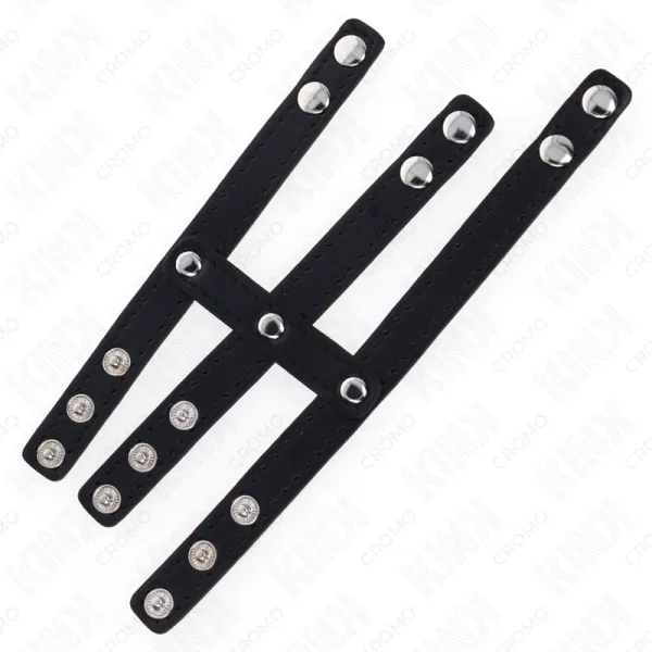 Dreifach Leder Penisring mit Druckverschluss von Kink Ring Power | Fesselliebe.de