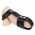 Peniskäfigring aus Leder mit Verstellbarem Hockentrenner von Kink Ring Power