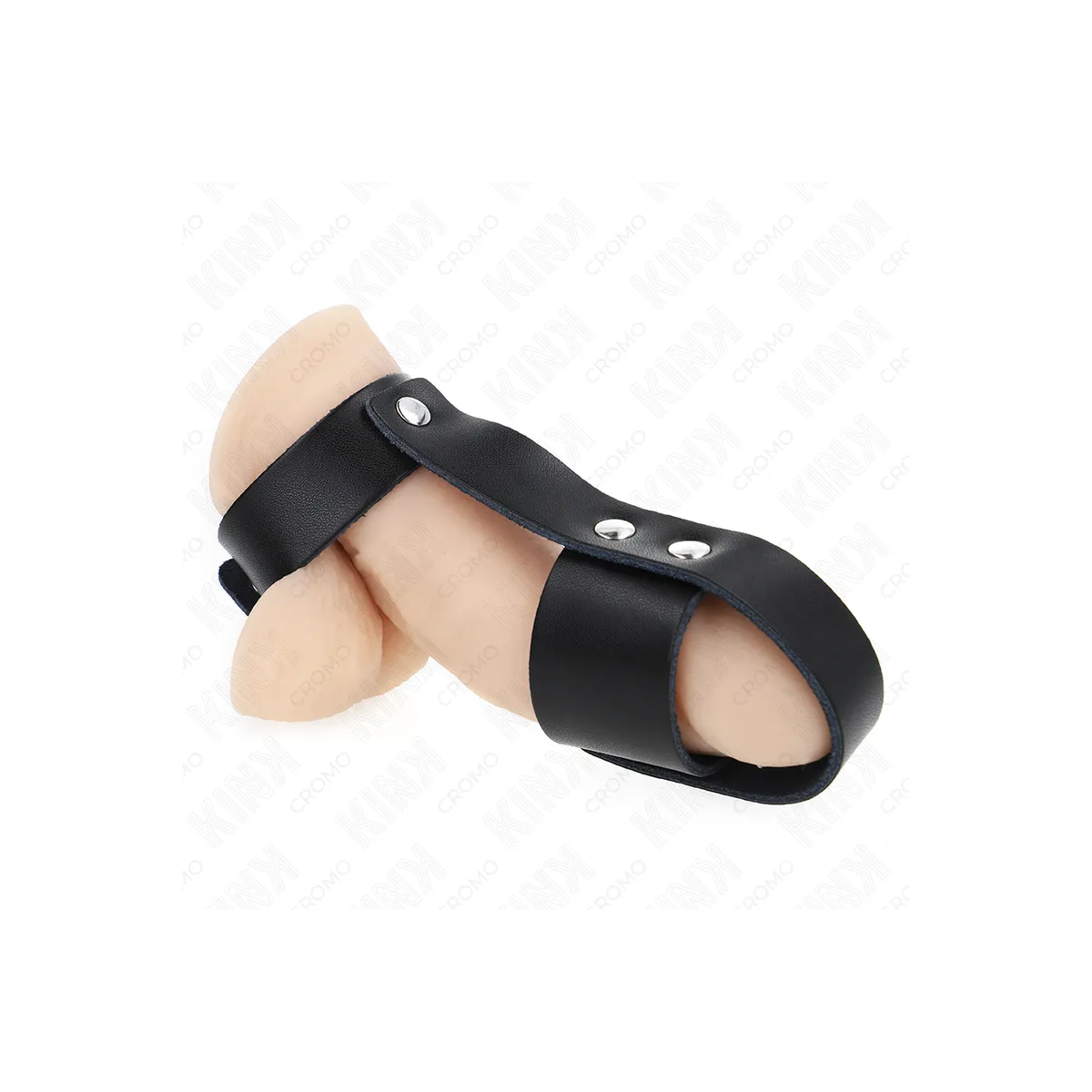 Peniskäfigring aus Leder mit Verstellbarem Hockentrenner von Kink Ring Power | Fesselliebe.de