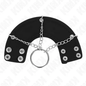 Penisring 4 cm Kette 7 cm Metall mit Ledergurte von Kink Ring Power