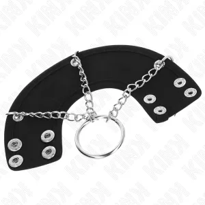 Penisring 4 cm Kette 7 cm Metall mit Ledergurte von Kink Ring Power