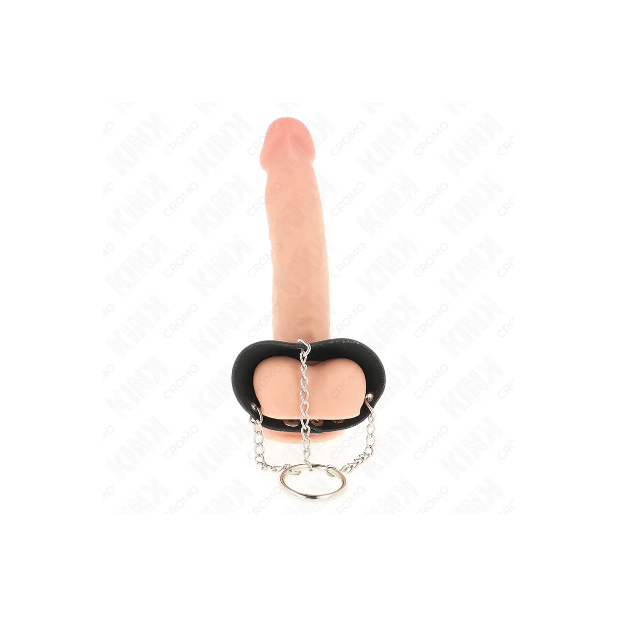 Penisring 4 cm Kette 7 cm Metall mit Ledergurte von Kink Ring Power | Fesselliebe.de