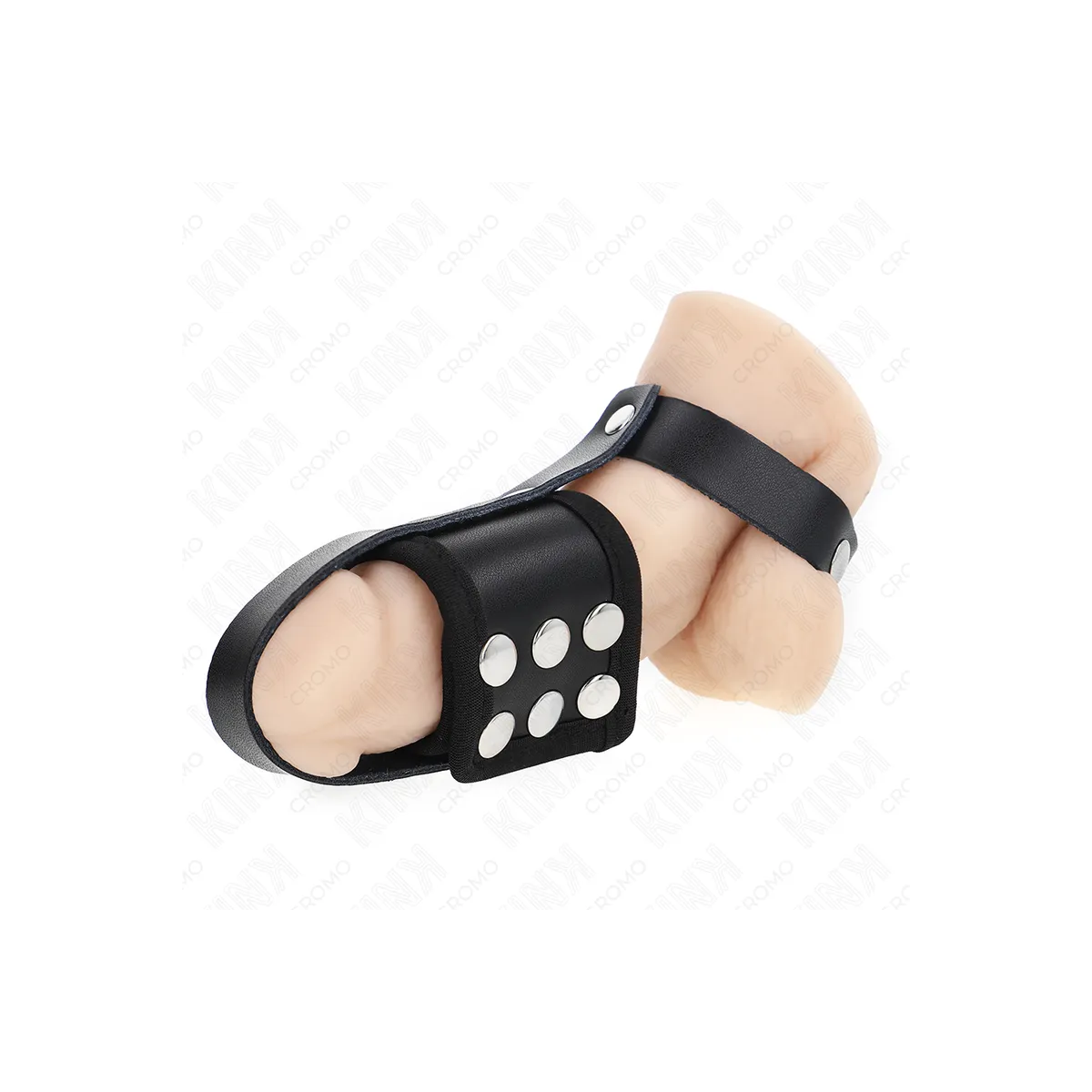 Peniskäfigring aus Leder mit Verstellbarem Beschichtetem Hockentrennergurt von Kink Ring Power | Fesselliebe.de