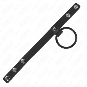 Penisring aus Silikon 3,8 cm und Hodenteil aus Leder 22 X 1,5 cm von Kink Ring Power