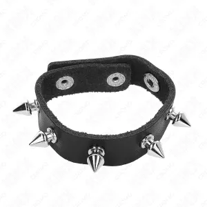 Penisring aus Leder mit Spikes 21,5 X 1,6 cm von Kink Ring Power