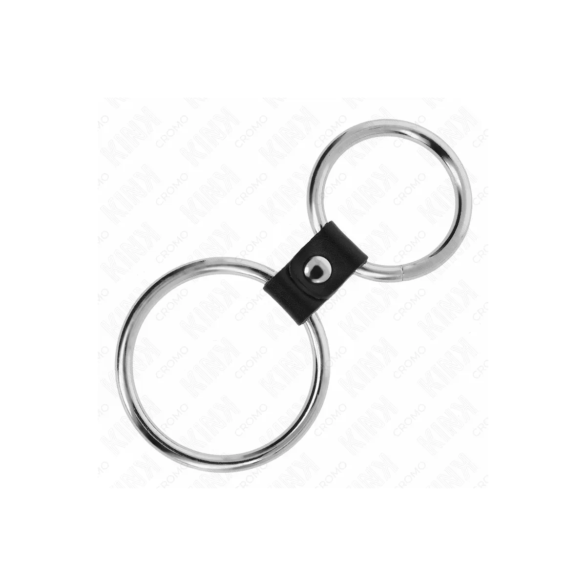 Doppelter Penisring aus Metall 3,7 cm Bis 5 cm Verbunden Durch Lederband Modell 1 von Kink Ring Power | Fesselliebe.de