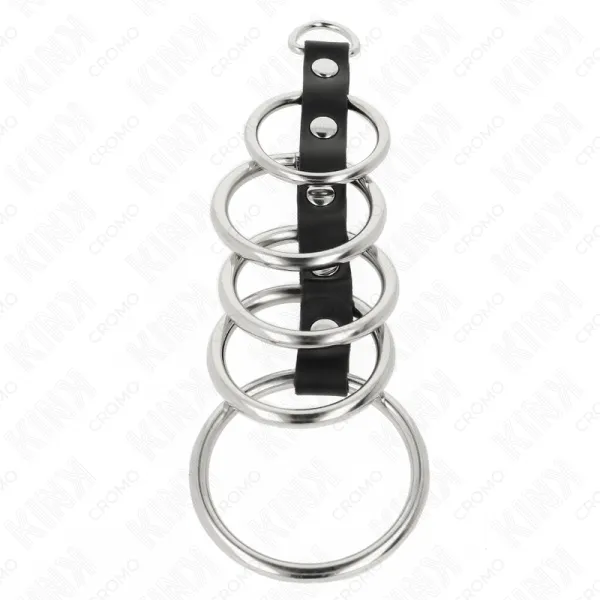 5 Metall Penisringe 3,2 cm Bis 5 cm Durch Leder Verbunden von Kink Ring Power | Fesselliebe.de