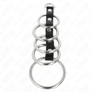 5 Metall Penisringe 3,2 cm Bis 5 cm Durch Leder Verbunden von Kink Ring Power
