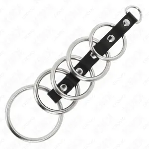 5 Metall Penisringe 3,2 cm Bis 5 cm Durch Leder Verbunden von Kink Ring Power