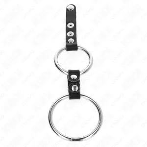 Doppelter Penisring 3,8 cm Bis 5 cm Durch Leder Verbunden von Kink Ring Power