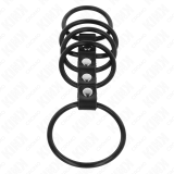 5 Penisringe aus Silikon 3,8 cm Bis 4,8 cm Durch Leder Verbunden von Kink Ring Power | Fesselliebe.de
