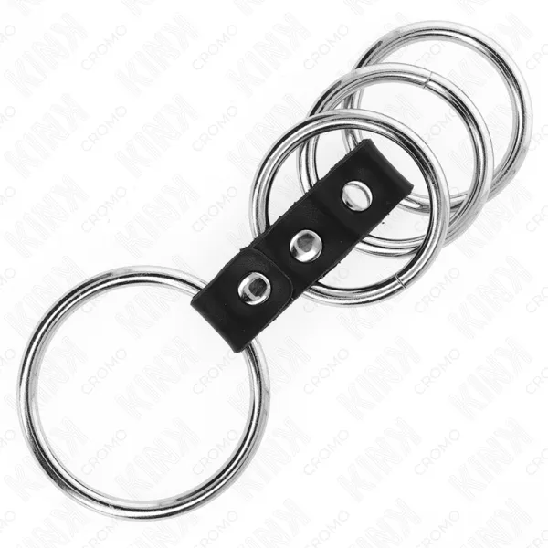 4 Metall Penisringe 3,7 cm Bis 5 cm Durch Leder Verbunden von Kink Ring Power | Fesselliebe.de