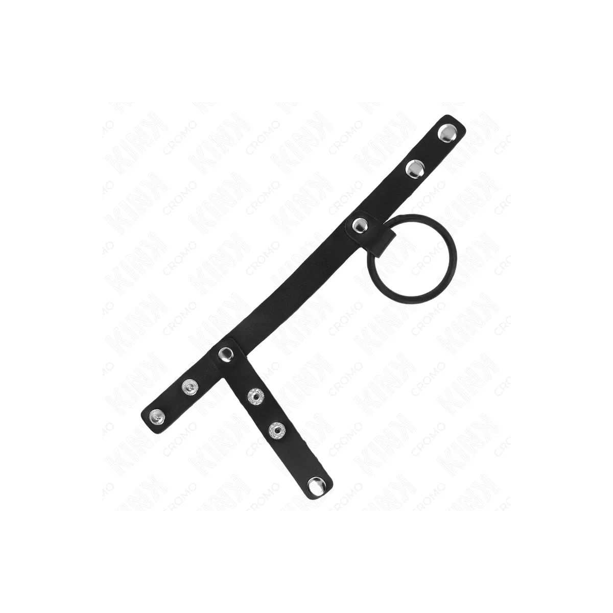 Penisring aus Silikon 3,8 cm mit Hohem Teiler und Lederband 22 X 1,5 cm von Kink Ring Power | Fesselliebe.de