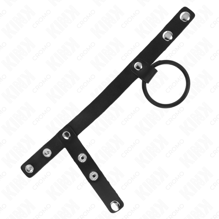 Penisring aus Silikon 3,8 cm mit Hohem Teiler und Lederband 22 X 1,5 cm von Kink Ring Power | Fesselliebe.de