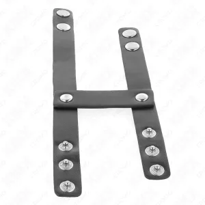Verstellbarer Doppelter Penisring aus Leder von Kink Ring Power