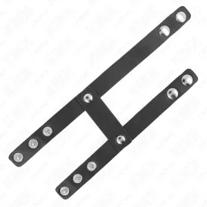 Verstellbarer Doppelter Penisring aus Leder von Kink Ring Power